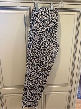 J. Crew Leopard Print City Fit Pants in Black and Tan